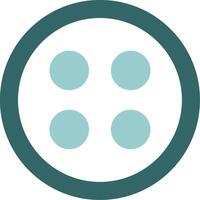 a circle with four dots in it vector