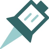 Pin Solid Style Two Color Icon vector
