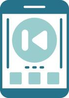 Skip backward Two Color Sample Icon vector