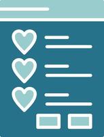 a checklist with three hearts and a check box vector