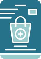 Mobile Shopping Solid Sample Icon vector