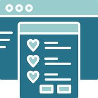 a web page with a check box and heart vector