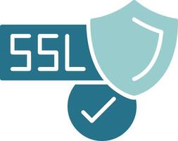 SSL Certificate Solid Sample Icon vector
