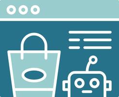 Virtual Shopping Assistant Solid Sample Icon vector