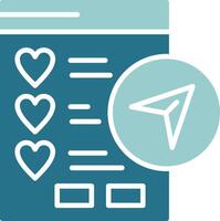 Wishlist Sharing Solid Sample Icon vector
