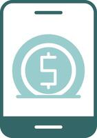 Online Saving Solid Sample Icon vector