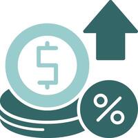 Interest rate Solid Sample Icon vector