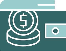 Wallet with coins Solid Sample Icon vector
