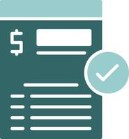 Bill payment Solid Sample Icon vector