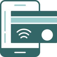 NFC payment Solid Sample Icon vector