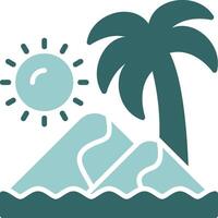 Sand dunes Two Color Icon Design vector