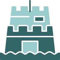 Sand sculpture Two Color Icon Design vector