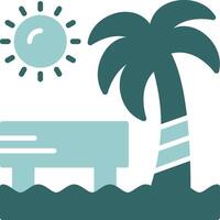 Beach concert Two Color Icon Design vector