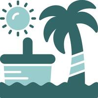 Beach picnic Two Color Icon Design vector
