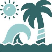 Beach Waves Two Color Icon Design vector