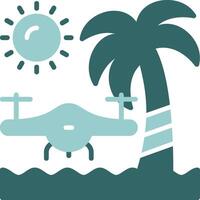 Beach drone photography Two Color Icon Design vector