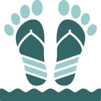 Beach walk Two Color Icon Design vector
