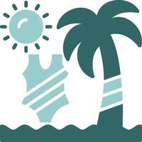 Beach fashion show Two Color Icon Design vector