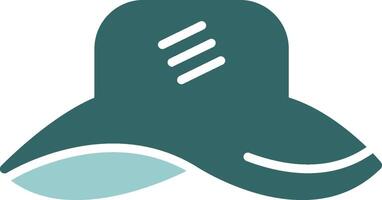 Beach hat Two Color Icon Design vector