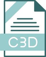 C3D Format Glyph Two Color Style Icon vector