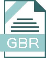 GBR Format Glyph Two Color Style Icon vector