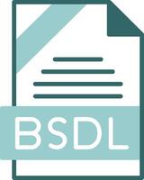 BSDL Format Glyph Two Color Style Icon vector