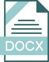 DOCX Format Glyph Two Color Style Icon vector