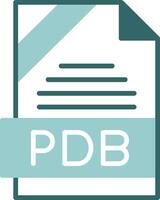 PDB Format Glyph Two Color Style Icon vector