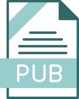 PUB Format Glyph Two Color Style Icon vector