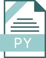 PY Format Glyph Two Color Style Icon vector