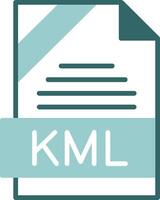 KML Format Glyph Two Color Style Icon vector