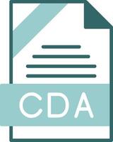 CDA Format Glyph Two Color Style Icon vector