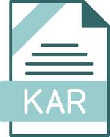 KAR Format Glyph Two Color Style Icon vector