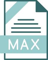 MAX Format Glyph Two Color Style Icon vector