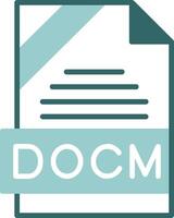 DOCM Format Glyph Two Color Style Icon vector