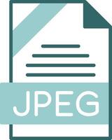 JPEG Format Glyph Two Color Style Icon vector
