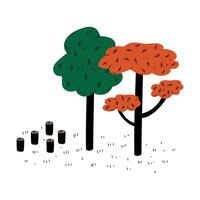 Deforestation with Chopped Woods, Cutting Down of Trees, Global Ecological Problem, Environmental Pollution illustration Illustration vector