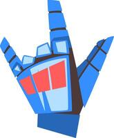 Mechanical Palm Showing Rock Gesture, Robotic Hand Gesturing, Artificial Intelligence Illustration vector