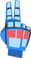 Robot Hand Showing Victory Peace Sign Gesture, Mechanical Palm Gesturing, Artificial Intelligence Illustration vector