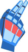 Robot Hand with Pointing Finger Gesture, Mechanical Palm Showing Two Fingers, Artificial Intelligence Illustration vector