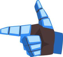 Robot Hand with Pointing Finger, Mechanical Palm Showing Gun Gesture, Artificial Intelligence Illustration vector