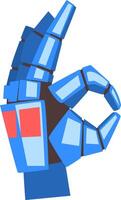 Robot Hand Showing Ok Gesture, Mechanical Palm Gesturing, Artificial Intelligence Illustration vector