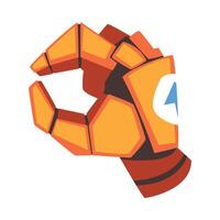 Picking Robot Hand, Orange Mechanical Palm Gesturing, Artificial Intelligence Illustration vector