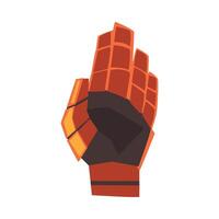 Robot Hand Showing Stop Sign Gesture, Orange Mechanical Palm Gesturing, Artificial Intelligence Illustration vector
