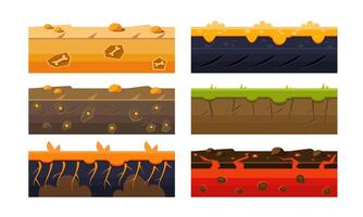 Fantasy Platforms Set, Soil Layers for Mobile or Computer Games User Iinterface Illustration vector