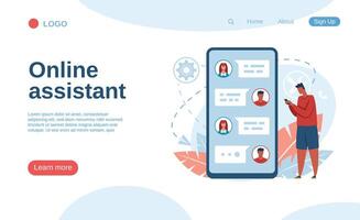 Online assistant engaging in technical support while chatting with a customer on a mobile phone app, focusing on troubleshooting and effective problem solving solutions vector