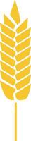 Stylized illustration featuring a wheat stalk adorned with golden grains, representing essential themes of farming, agriculture, harvest, and food production in a vibrant and organic way vector