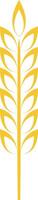 Golden wheat stalk icon representing agriculture, farming, and harvest, featuring a simple and elegant design that highlights food production and natural growth in a minimalist style vector