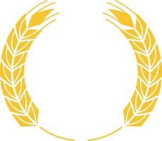 Two stylized wheat stalks elegantly forming a circular frame, perfect for enhancing designs related to agriculture, food, or harvest themes, adding a touch of nature's beauty vector