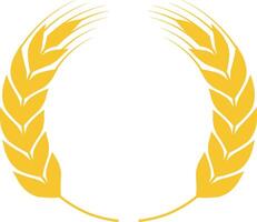 Golden wheat stalks forming a circle, representing agriculture, harvest, and healthy eating, perfect for logos, labels, and various design projects related to farming, baking, and food industry vector